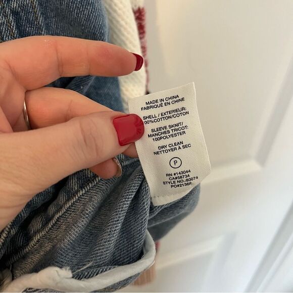 Anthropologie Avec Les Filles Sweater-Sleeved Denim
Trucker Jacket NEW Medium - Picture 13 of 15